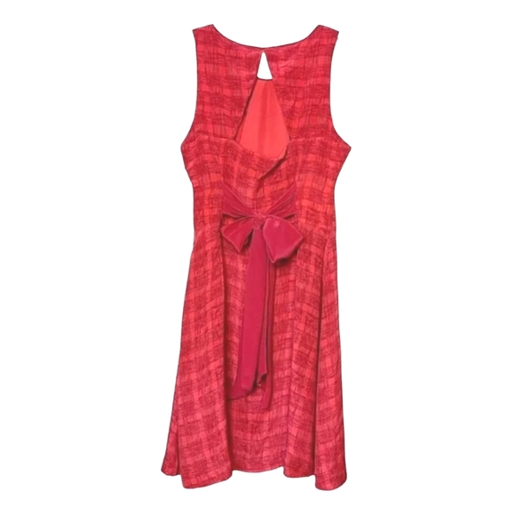 ANTHRO Girls From Savoy Red Goji Plaid Silk Sleeveless Dress Size 4 - Picture 2 of 15
